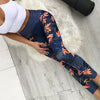 GYMESKO ORANGE FLOWER LEGGINGS- Leggings and Bottoms Sportwear ActiveWear for Womens who love fitness, gym, workout, yoga and other sports