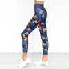 GYMESKO ORANGE FLOWER LEGGINGS- Leggings and Bottoms Sportwear ActiveWear for Womens who love fitness, gym, workout, yoga and other sports