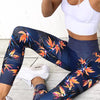 GYMESKO ORANGE FLOWER LEGGINGS-S- Leggings and Bottoms Sportwear ActiveWear for Womens who love fitness, gym, workout, yoga and other sports